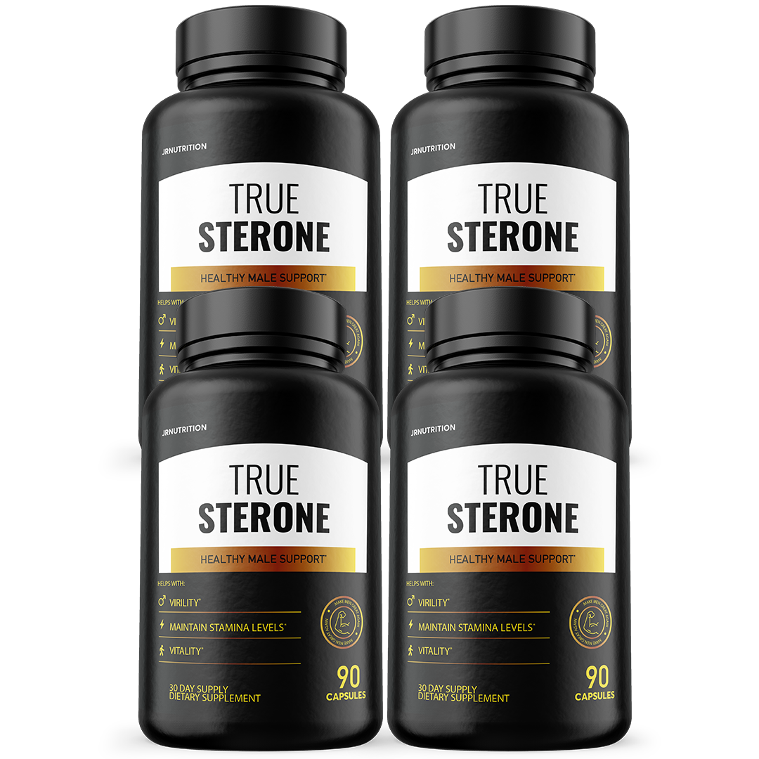 True Sterone Male Health Pills to Boost T-Levels and Performance - 4 Bottles